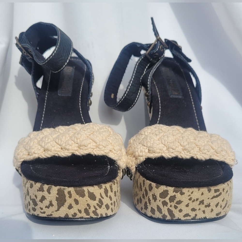 Colin Stuart animal print platform sandals